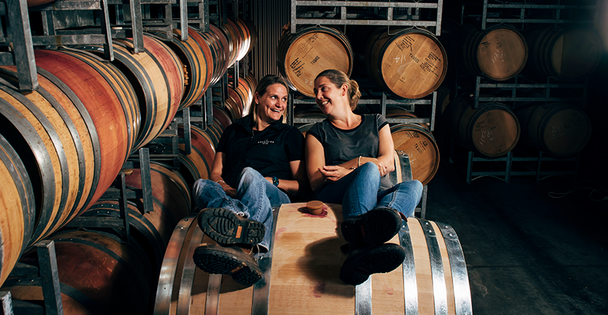 Rebecca & Lucy Willson on the winery